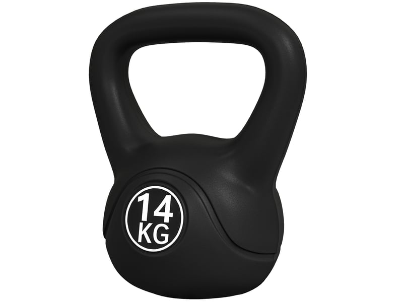  Kettlebell, haltère de 14 kg lestée de sable, pour débutants, noire  - Conforama B