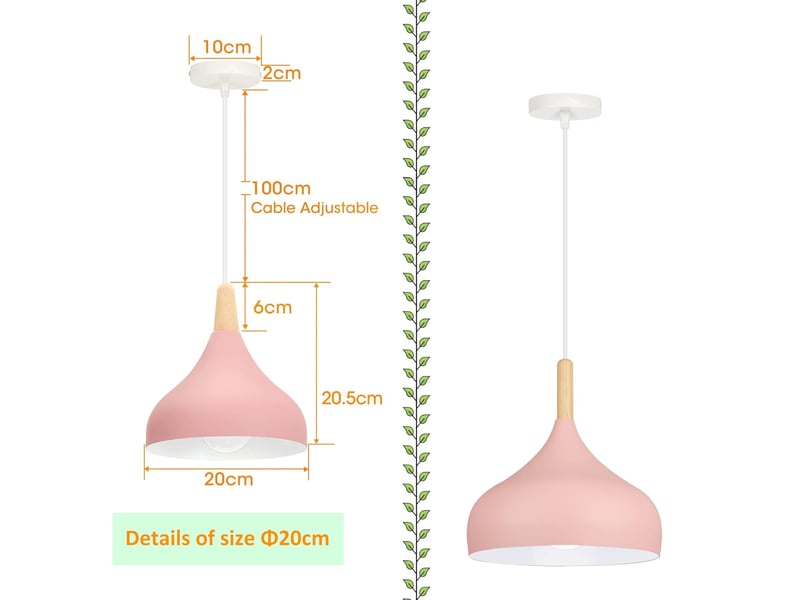  Suspension rétro suspension luminaire moderne style goutte chapeau plafonnier e27 ø20cm  - Conforama B