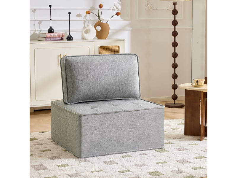 Canapé 1 place, canapé de salon, avec pouf, pour salon, chambre, pour intérieur, mobilier pour espace de vie - Conforama E