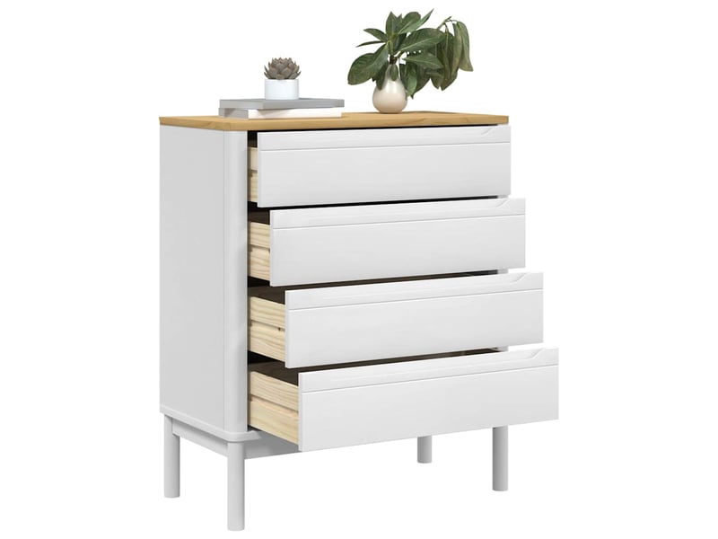  Commode chambre adulte, armoire à tiroirs floro blanc bois de pin massif shl92437  - Conforama D