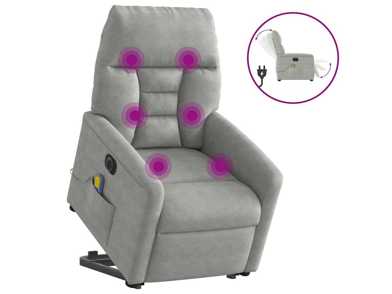  Fauteuil inclinable de massage électrique, fauteuil relax gris clair shl45405  - Conforama A