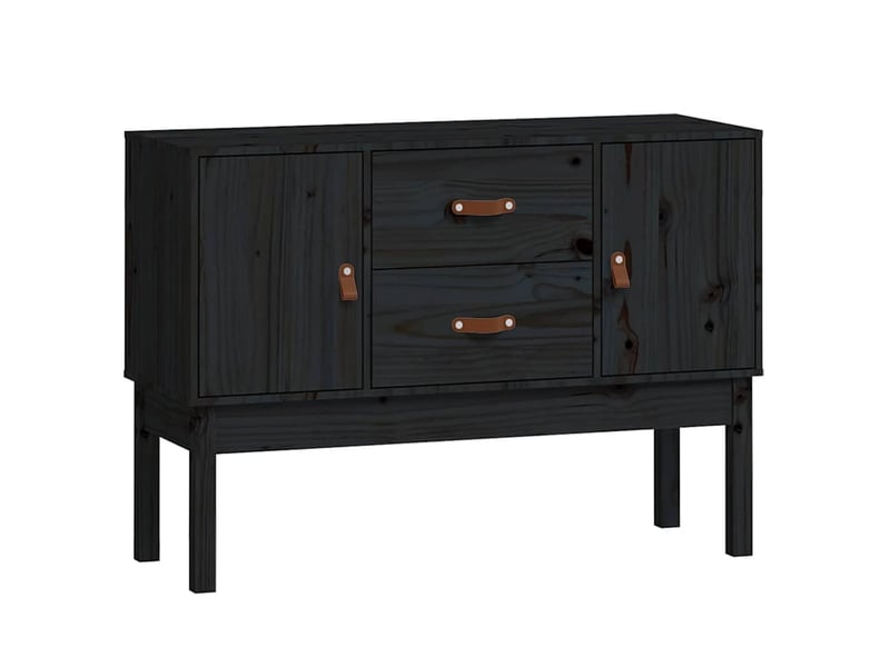  Buffet - bahut - meuble de rangement noir 110x40x78 cm bois massif de pin  - Conforama A