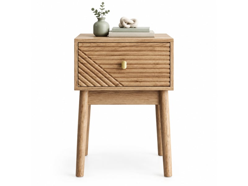 Lot de 2 tables de chevet,40x40x55 cm,avec tiroir,mdf,coloris chêne clair - Conforama A