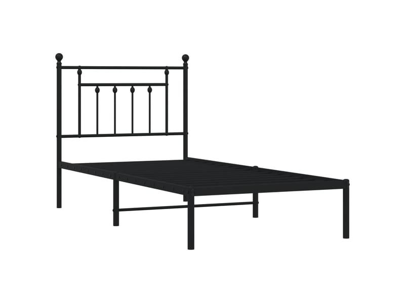  Lit simple- lit adulte -  cadre de lit métal sans matelas avec tête de lit noir 80x200 cm  - Conforama B