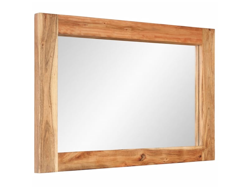 Miroir, miroir décoratif 70x50 cm bois massif d'acacia et verre cf62681 - Conforama C
