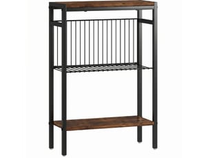 Table de chevet avec 3 étagères ouvertes, style industriel, pour chambre et salon, brun rustique, 43 × 18 × 62,5 cm