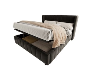 Lit coffre 180x200 cm STILVORA coloris gris