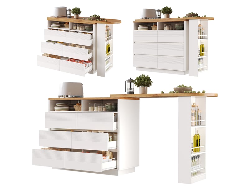  Table de bar blanc - 215 cm mdf  - Conforama A