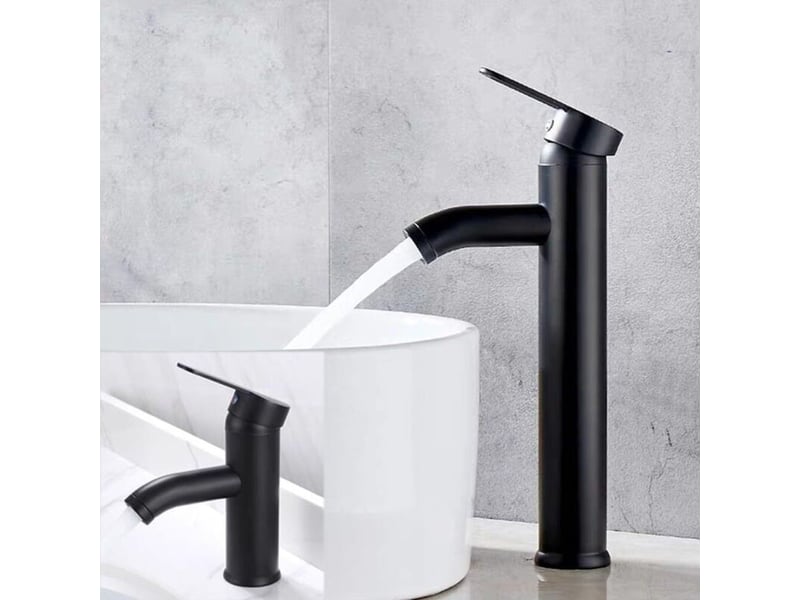  Robinet mitigeur lavabo bassin en acier inoxydable noir robinet évier lavabo pour toilette salle de bains  - Conforama B