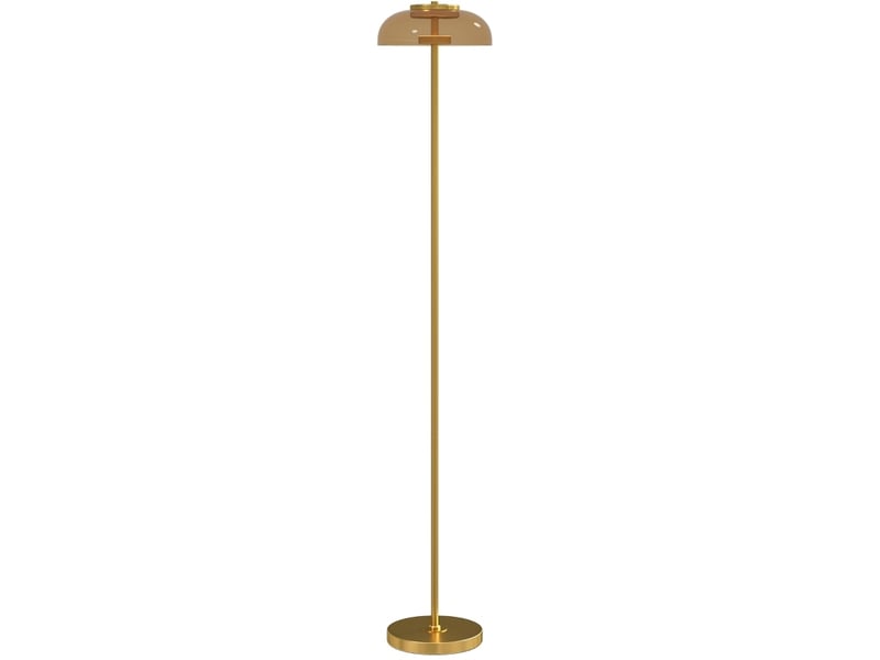  Lampadaire led 25x25x134 cm lumière chaude 3000 k interrupteur au pied métal laiton antique  - Conforama A