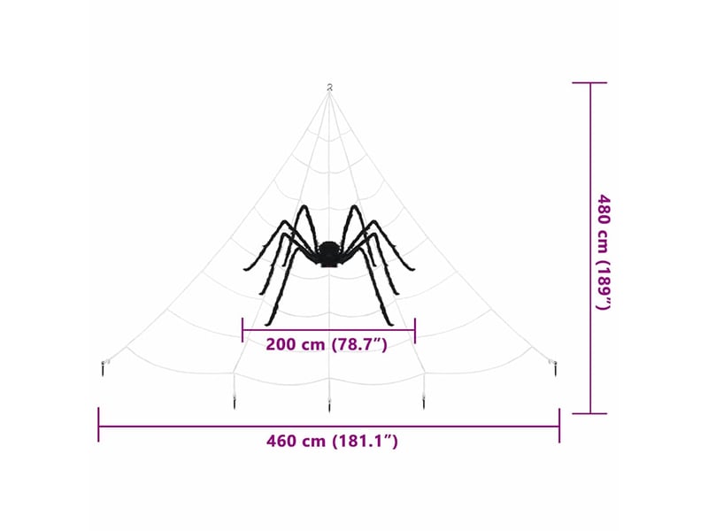 Décoration d'araignée d'halloween avec toiles 2 pc 200 cm cf61901 - Conforama E