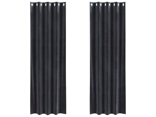 Lot de 2 rideaux, rideaux de fenêtre gris foncé 140 x 225 cm velours cf44067