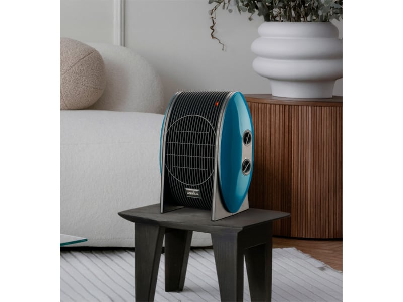  Chauffage soufflant ABRILA Desierto 2000 W bleu, 2 puissances, 3 fonctions, thermostat réglable et protection contre la surchauffe 226222008 - Conforama C