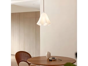 Suspension en verre ondulé en forme de fleur, douille e27, cordon réglable 150 cm, lampe suspendue pour cuisine et salle à manger, blanc