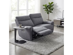 Canapé relax motorisé 3pl tissu microfibre gris anthracite – connor