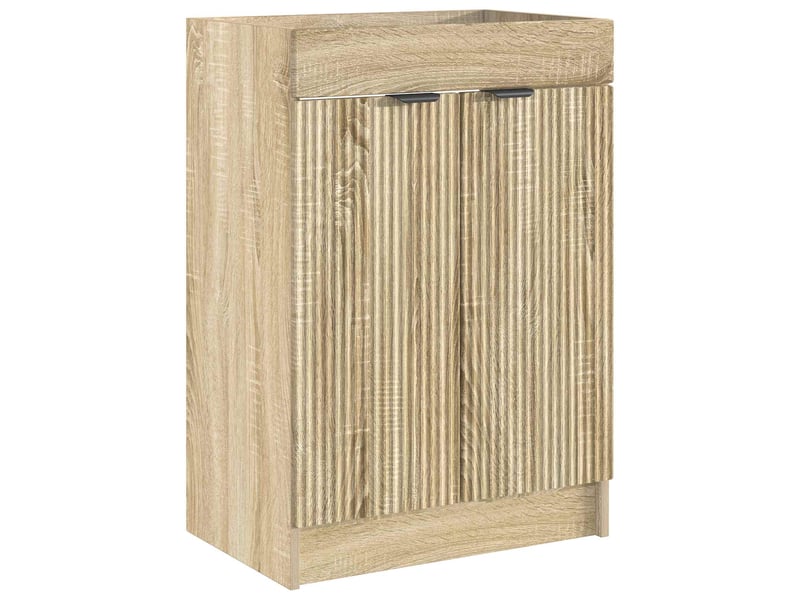  Armoire sous évier de salle de bain, meuble de rangement chêne sonoma shl8455  - Conforama A