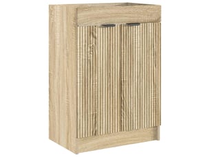 Armoire sous évier de salle de bain, meuble de rangement chêne sonoma shl8455