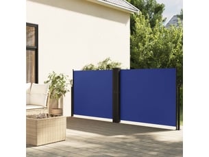 Auvent latéral rétractable, store latéral bleu 140x1000 cm shl7434