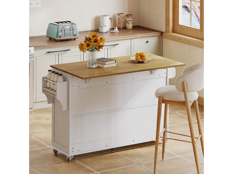  Desserte 4 portes 3 tiroirs coloris blanc+naturel mdf desserte bicolore - Conforama E