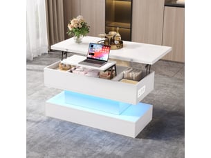 Table basse rectangulaire coloris blanc <strong></strong> <strong></strong> - 50 cmx100 cm