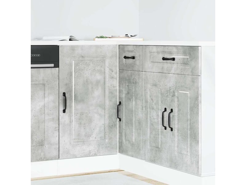 Meuble de rangement, armoire de cuisine kalmar gris béton bois d'ingénierie shl7989 - Conforama B