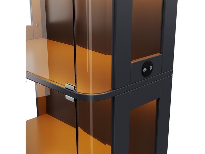  Vitrine led verre trempé 80x40x170cm, tactilecapteur, 3 teintes, 4 niveaux, acrylique, anti-bascule, noir  - Conforama E