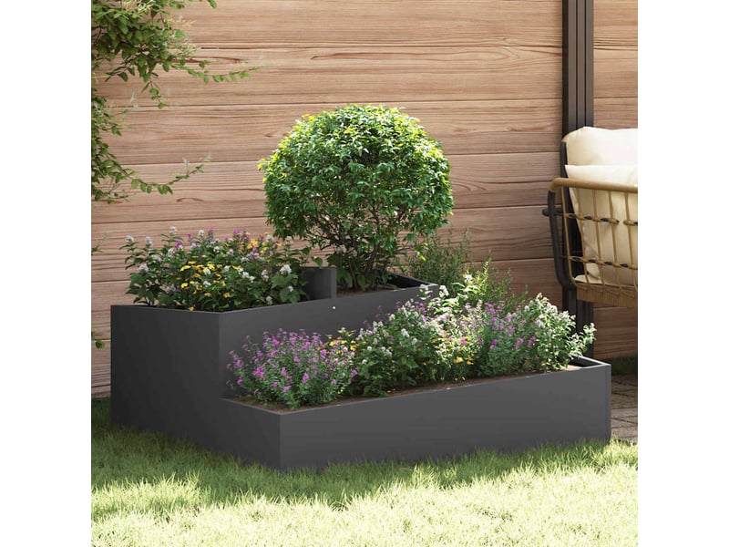  Jardinière - cache-pot de jardin noir 100 x 100 x 50 cm acier laminé à froid  - Conforama B