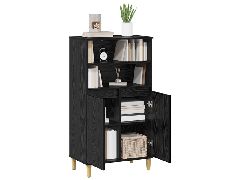  Buffet - haut armoire chêne noir 60 x 36 x 110 cm bois d'ingénierie  - Conforama C