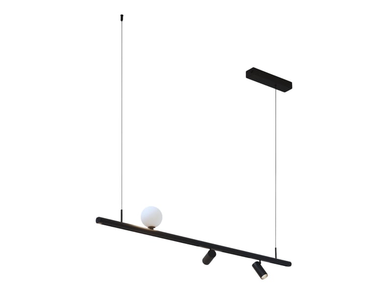 Suspension noire système magnétique 1 boule et 2 spots led 17w - lyne Lyne - Conforama A