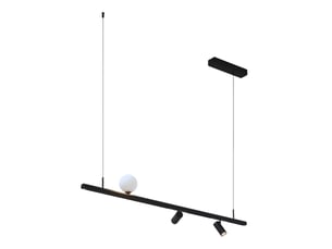 Suspension noire système magnétique 1 boule et 2 spots led 17w - lyne