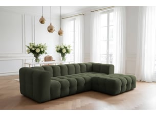 Canapé d'angle droit fixe <strong>LOUNGITUDE</strong> <strong>MILOE</strong> 4 places Velours Vert