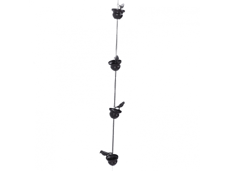 Chaîne de pluie en fer, drainage efficace, son clair, oiseaux sur tasses, chaîne de pluie pour descentes pluviales, décoration - Conforama B