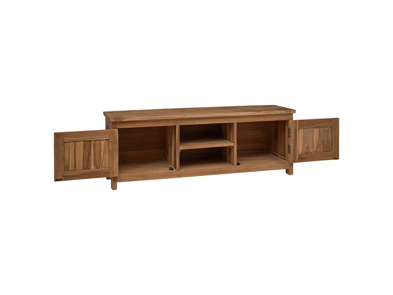  Meuble tv - banc tv - meuble de rangement 110 x 30 x 40 cm naturel bois de teck massif  - Conforama A