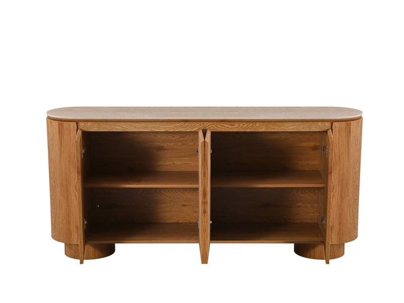  Buffet 4 portes panneau de fibres de bois composite chêne travertin  - Conforama D