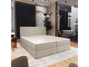 Lit avec rangement 160x200 cm <strong>MASSENO</strong> <strong></strong> coloris beige