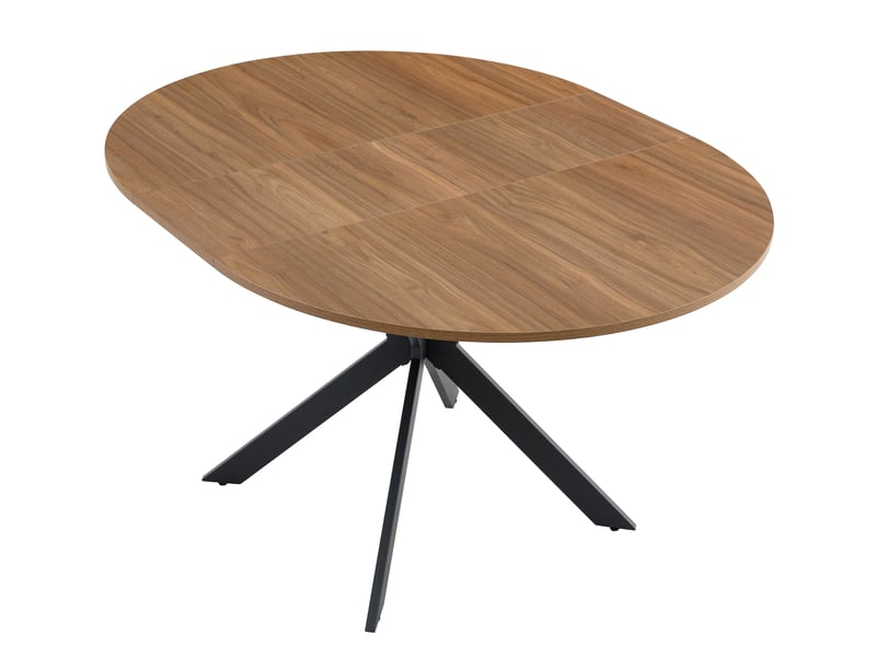 Table à manger extensible ronde à ovale en mdf et métal noir noyer chicfurn  - Conforama B