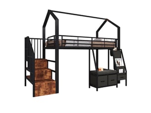 Lit mezzanine 90x200 cm    coloris noir