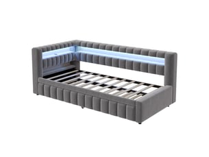 Lit banquette 90x200 cm MAISONORA coloris gris