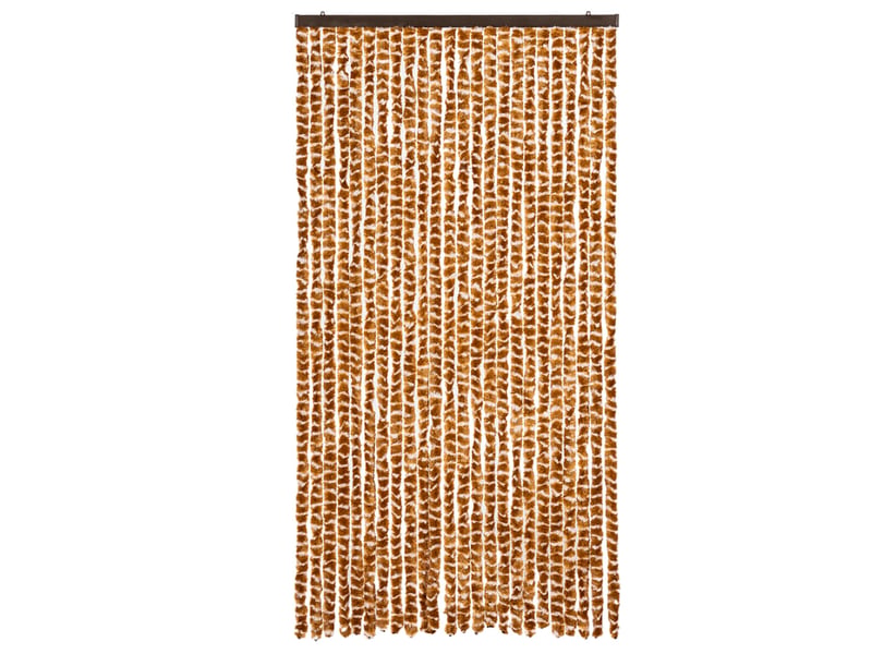  Rideau anti-mouches, moustiquaire ocre et blanc 100x200 cm chenille cf43574  - Conforama C