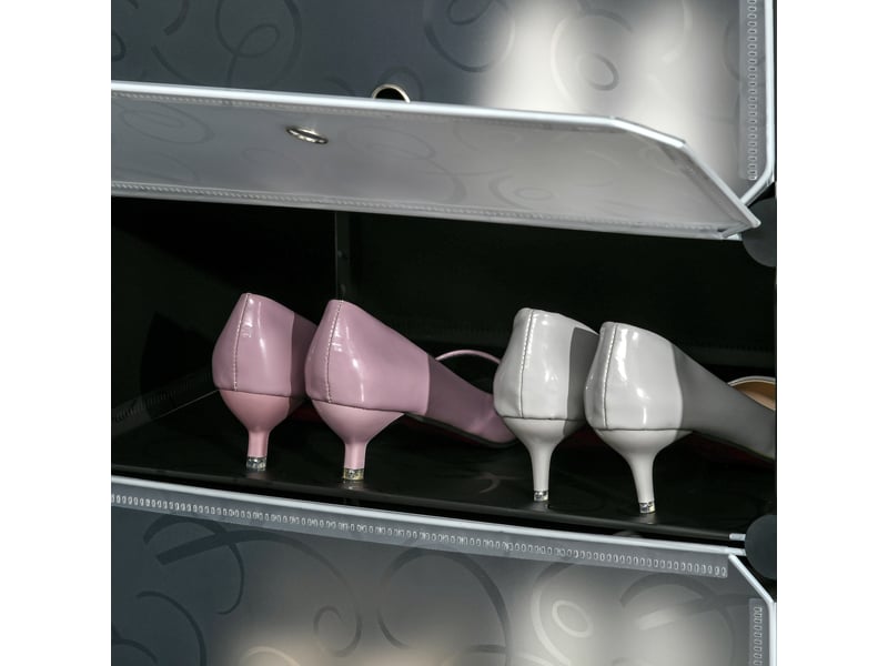Armoire meuble à chaussures modulable 94l x 37l x 108h cm 12 cubes capacité rectangulaires 24 paires de chaussures - Conforama W