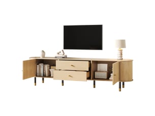 Meuble tv coloris bois clair 180 cm <strong>KORFEE</strong> <strong></strong>