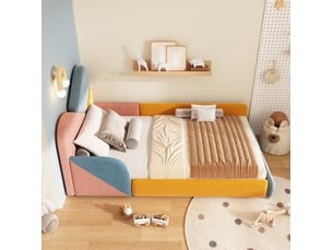 Lit simple 90x200 cm <strong>OKWISH</strong>  <strong></strong> coloris multicolore