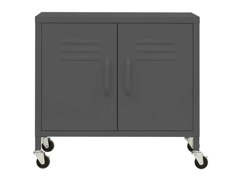  Armoire de rangement mobile avec étagère réglable 60 x 35 x 56 cm en acier anthracite 02_0046900  - Conforama B