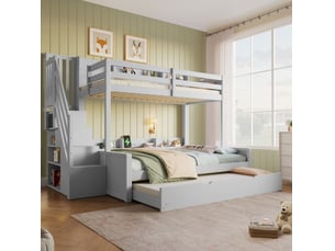 Lit superposé 90x200 cm <strong>HAUSS SPOLE</strong> <strong></strong> coloris gris