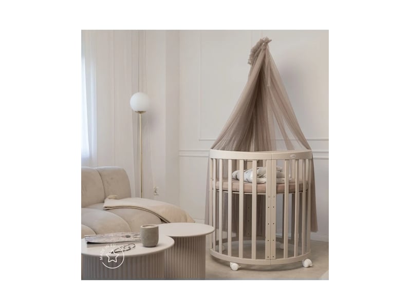 Lit bébé évolutif 7 en 1 ovale - cachemire waldin OWAL-C - Conforama C