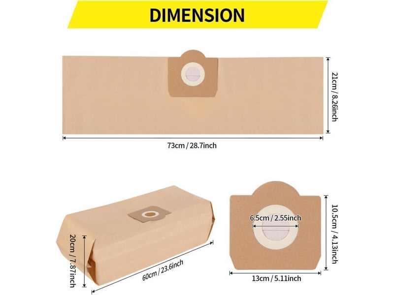  Enowelir 10 sacs à poussière en papier pour aspirateur kärcher wd3 wd3 premium se4001 mv3 wd3200 wd3500p a2204 a2534  - Conforama C