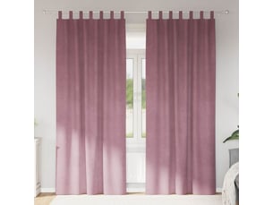 Lot de 2 rideaux, rideaux de fenêtre rose foncé 140 x 245 cm velours cf44114
