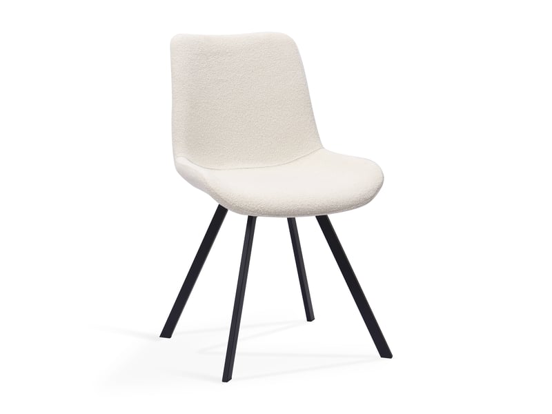 Chaise de salle à manger pivotante 360° avec assise ergonomique en tissu et métal blanc - Conforama B
