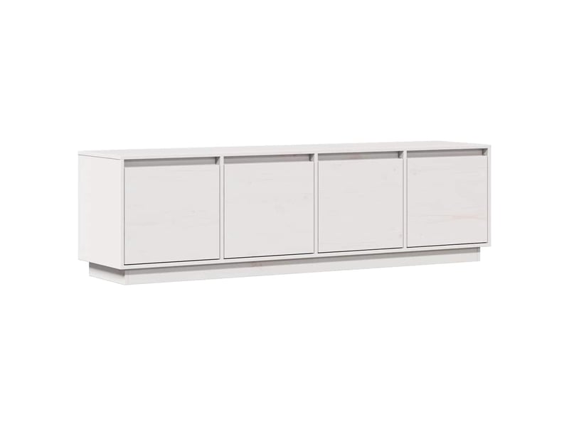  Meuble tv - banc tv - meuble de rangement blanc 156x37x45 cm bois de pin massif  - Conforama A
