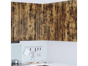 Meuble mural de cuisine, armoire d'angle cuisine lucca chêne fumé 57x57x100cm